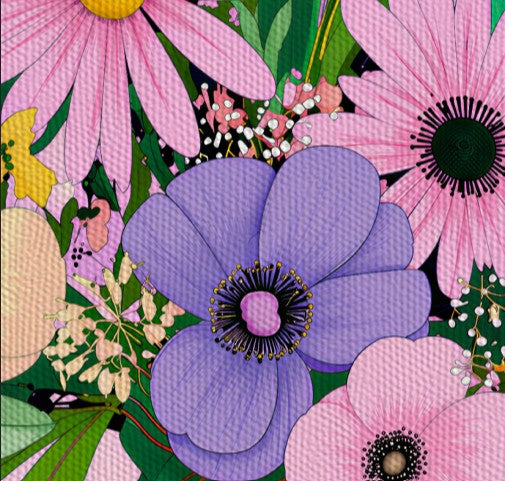 Pastel Modern Maximalist Spring Botanical Round Green Leopard Vase Canvas Print | Dopamine Décor Wall Art