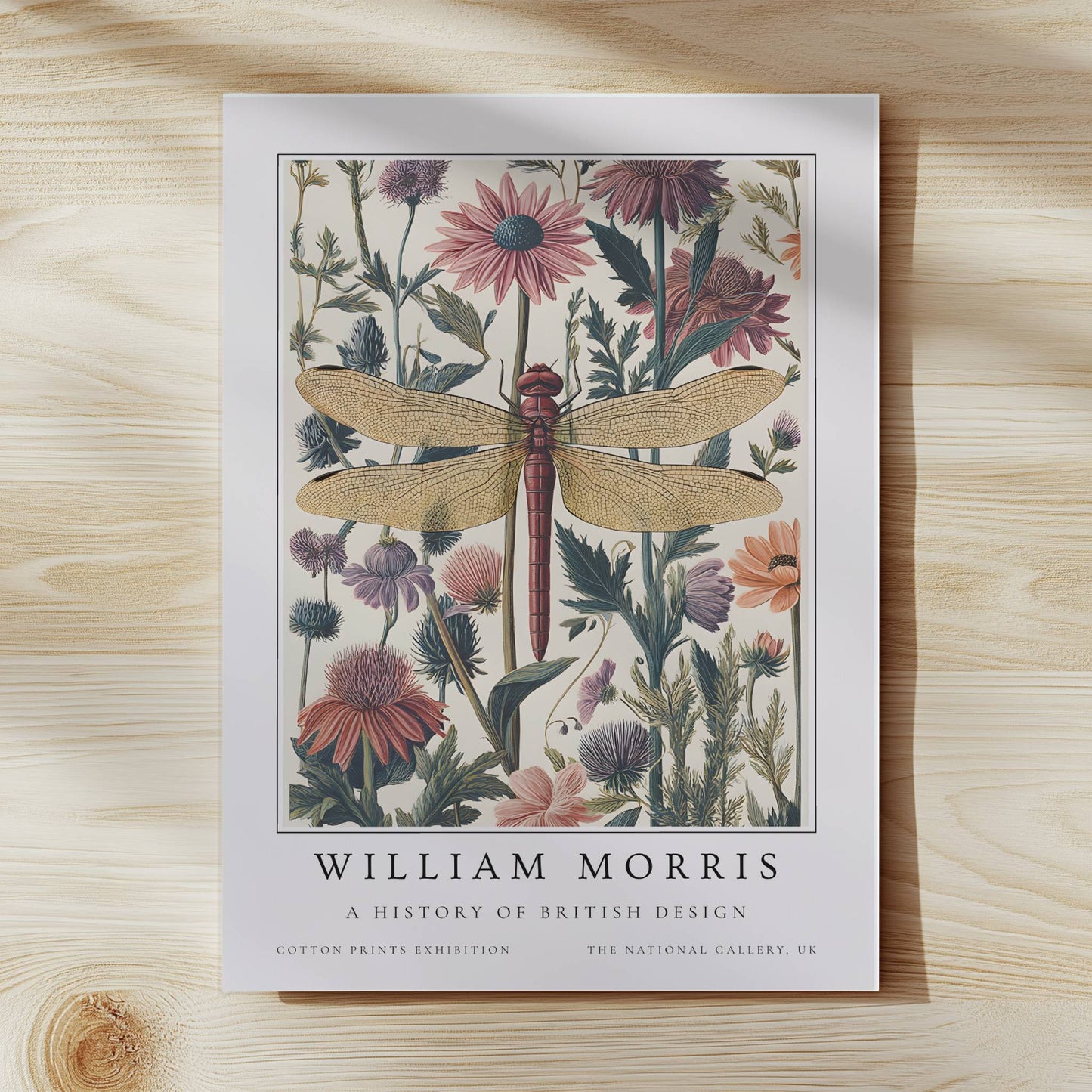 William Morris Vintage Dragonfly Art Print