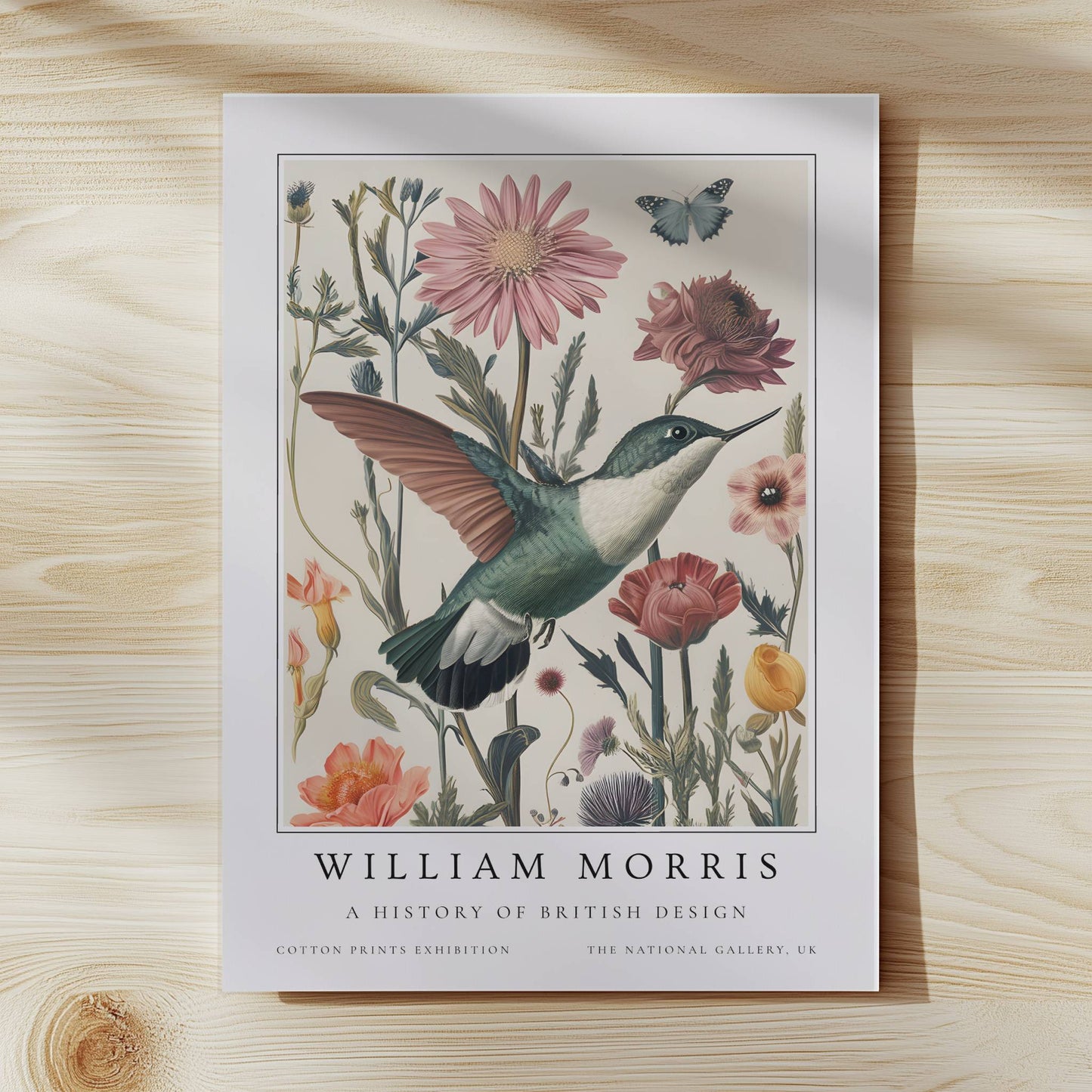 William Morris Vintage Hummingbird Art Print