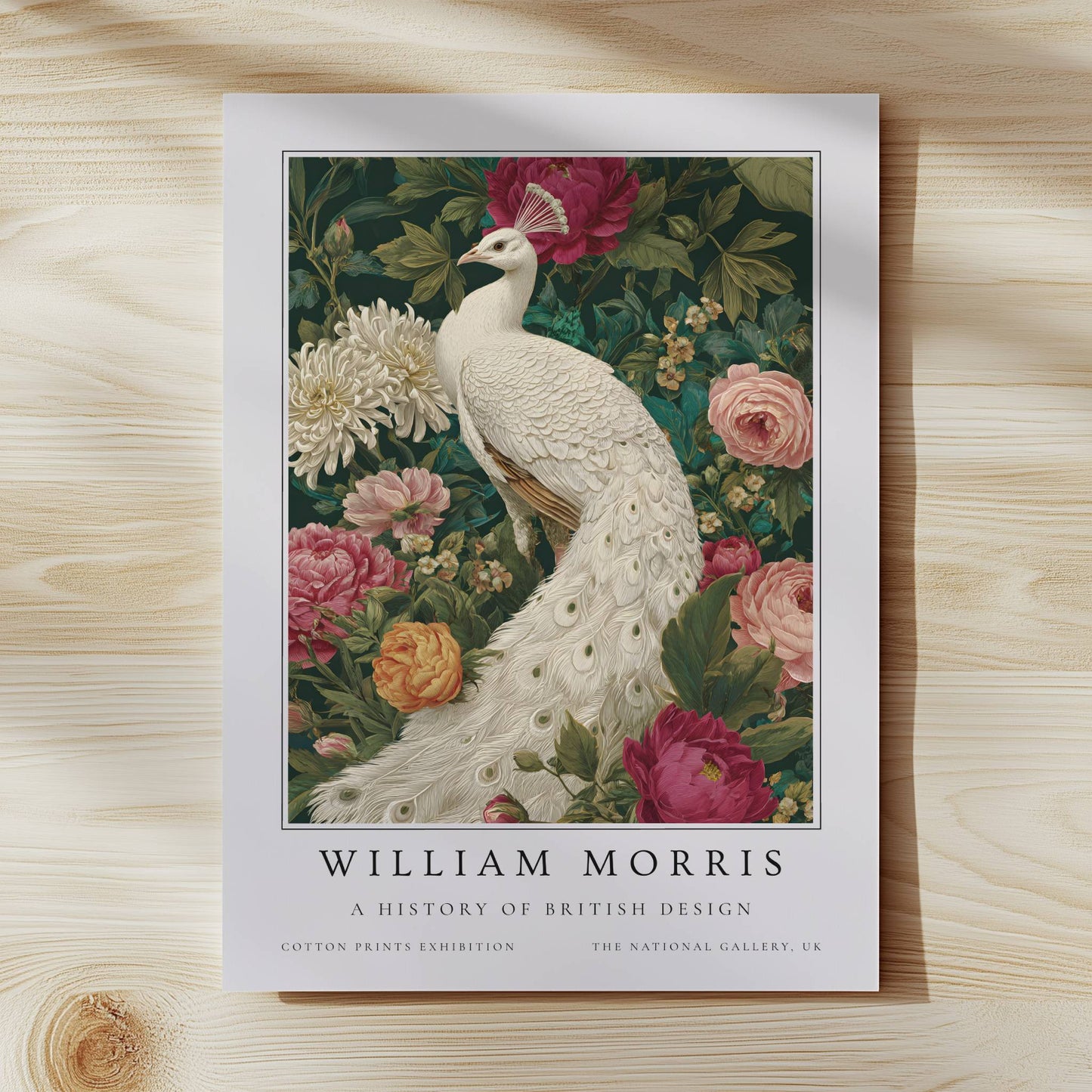 William Morris White Peacock Art Print