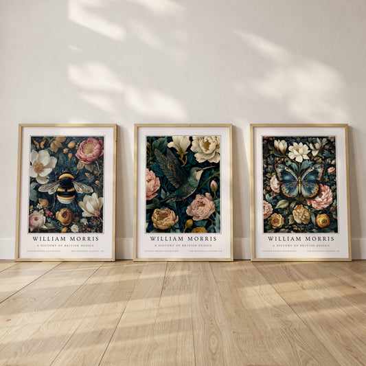 Set of 3 William Morris Animal | Deer, Owl & Fox