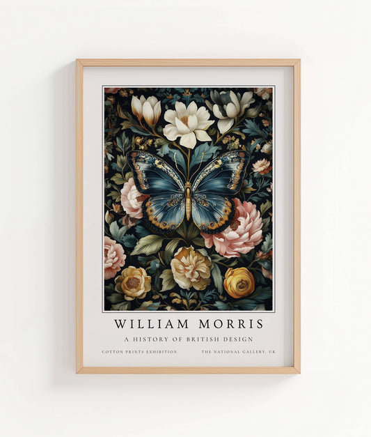 William Morris Midnight Butterfly Art Print