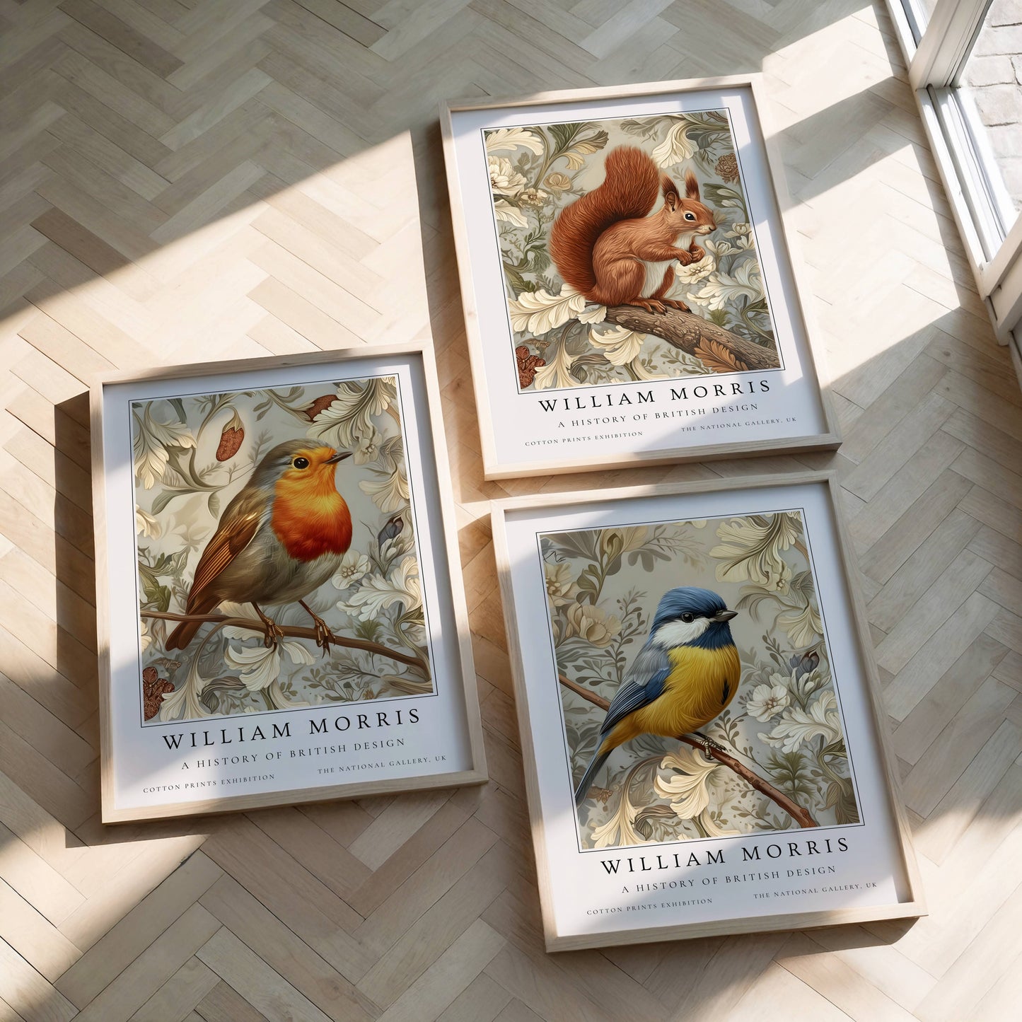 william morris garden birds art print set