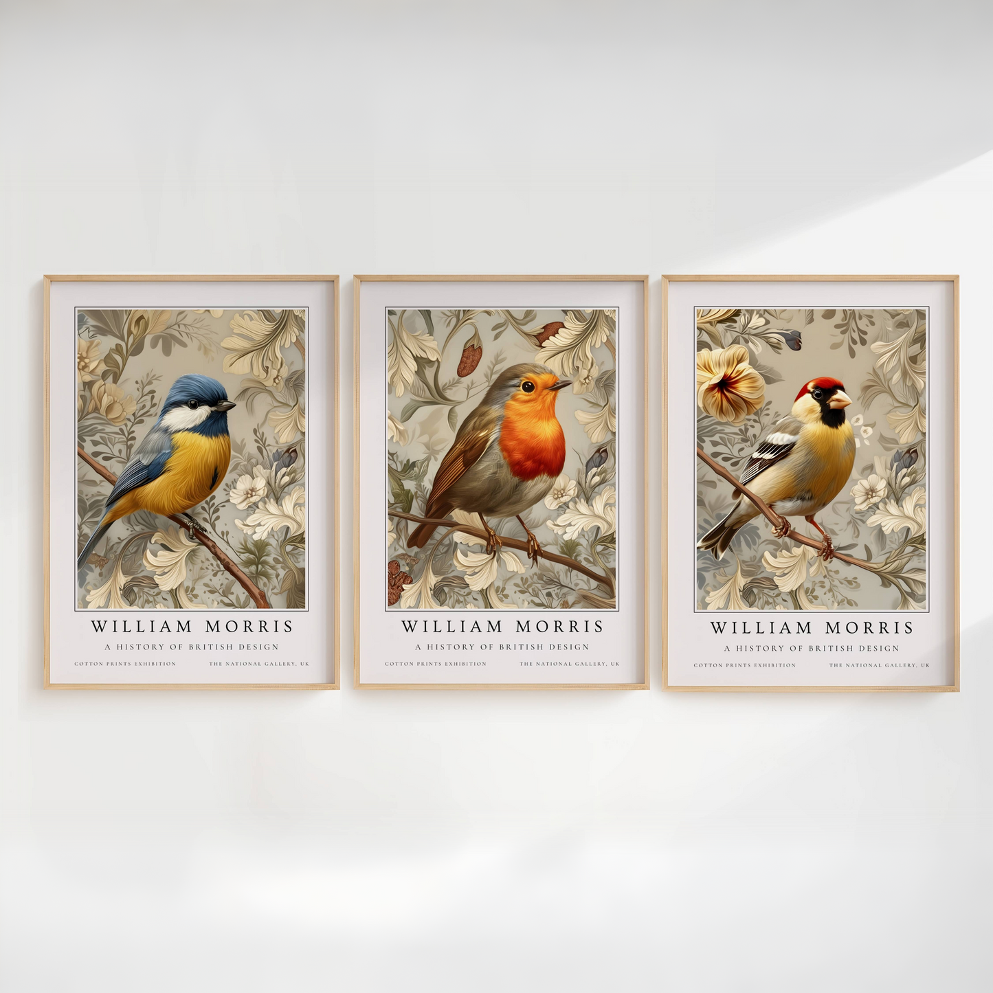 william morris garden birds art print set
