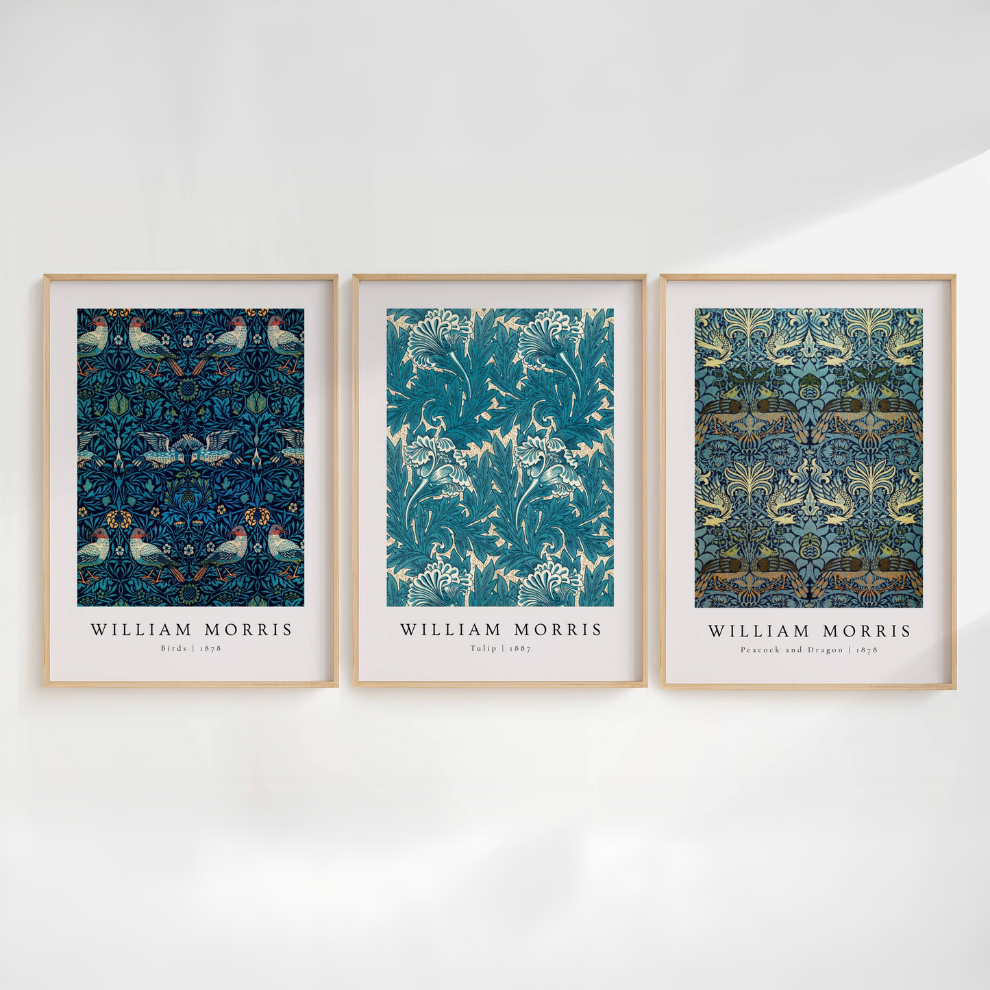 william morris blue heritage art print set