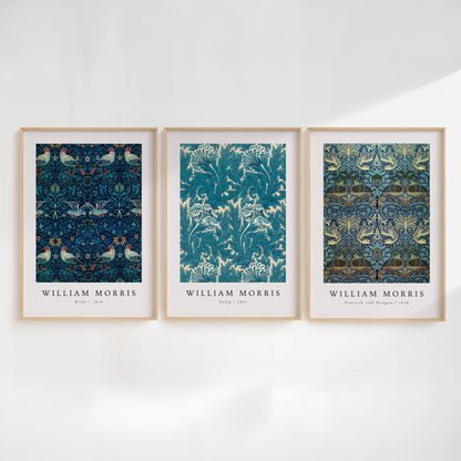 William Morris Blue Heritage Art Print Set