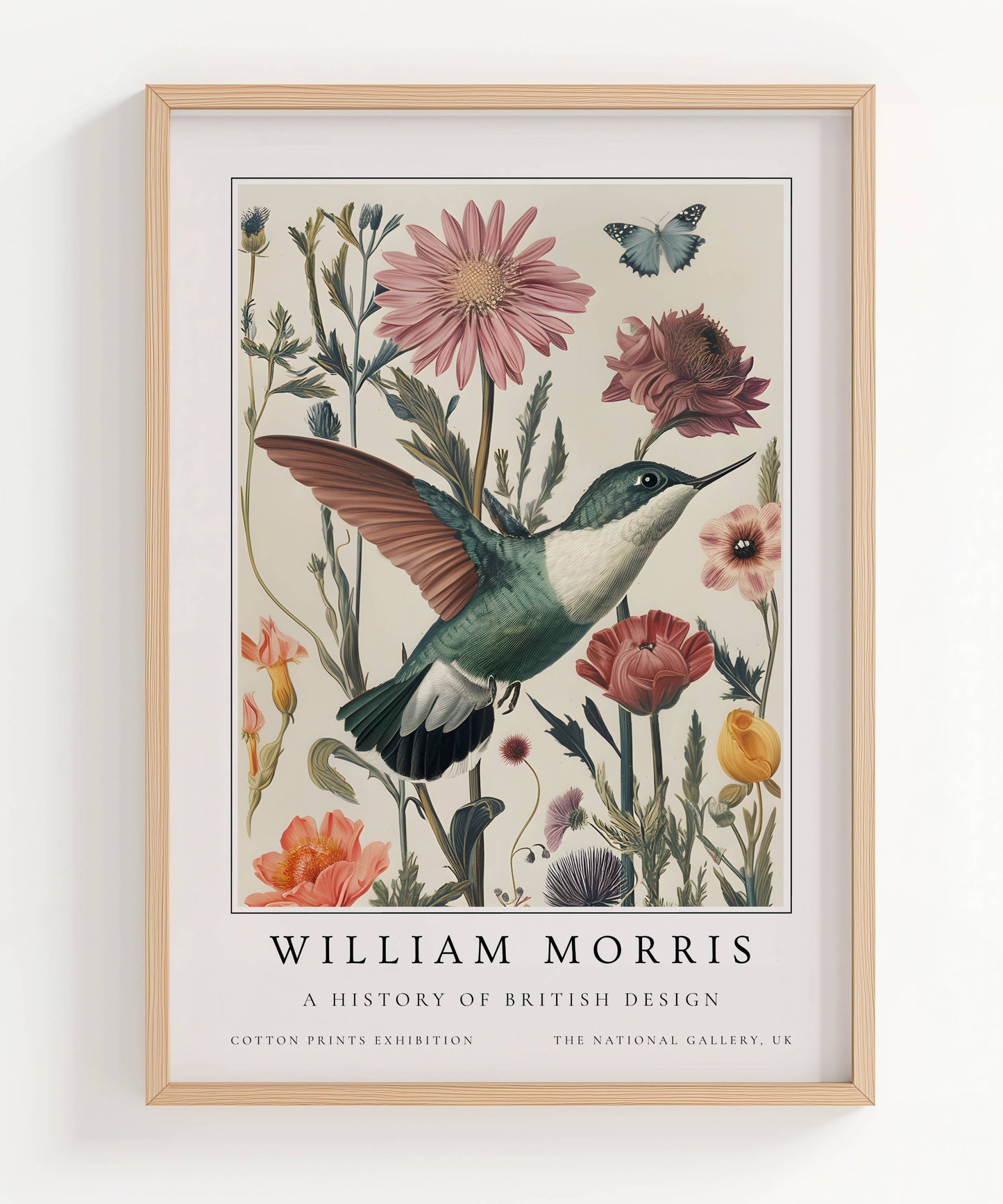 William Morris Vintage Hummingbird Art Print