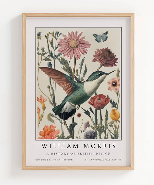 William Morris Vintage Hummingbird Art Print