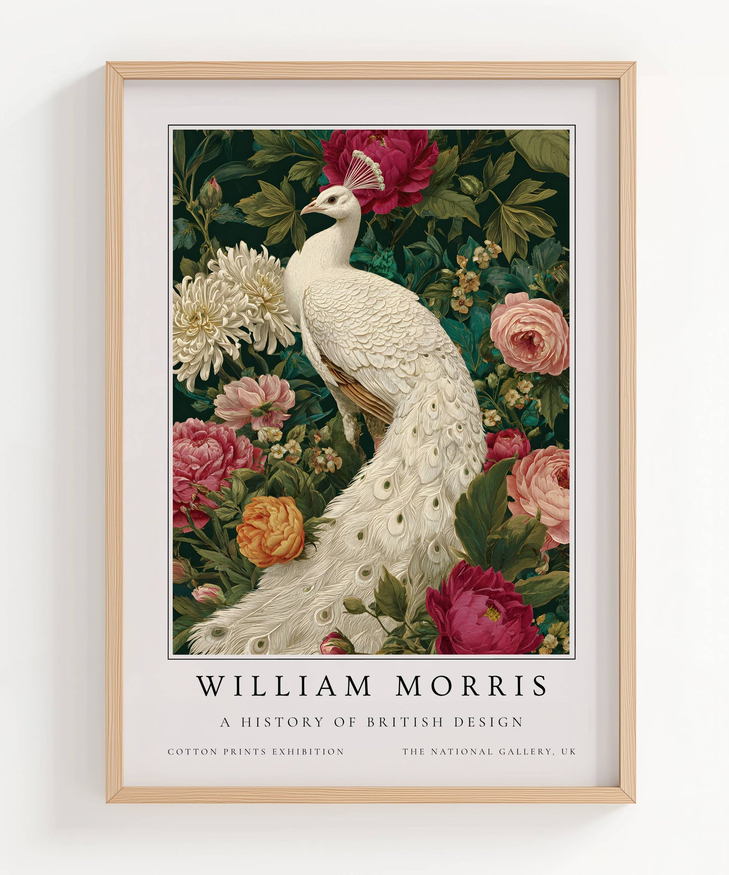 William Morris White Peacock Art Print