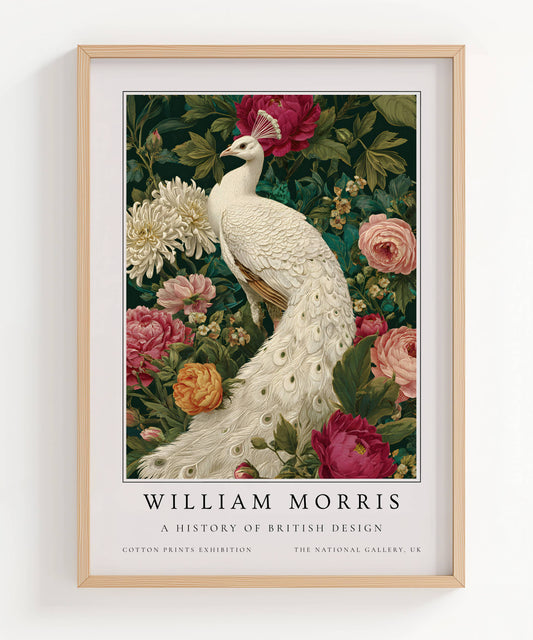 William Morris White Peacock Art Print