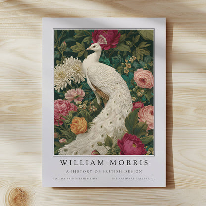William Morris White Peacock Art Print