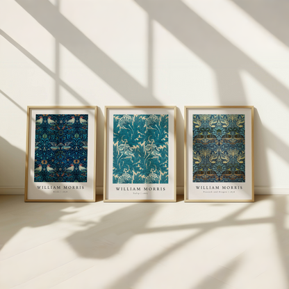 William Morris Blue Heritage Art Print Set