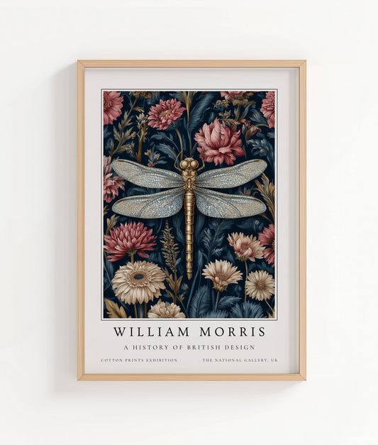 William Morris Vintage Dragonfly Art Print
